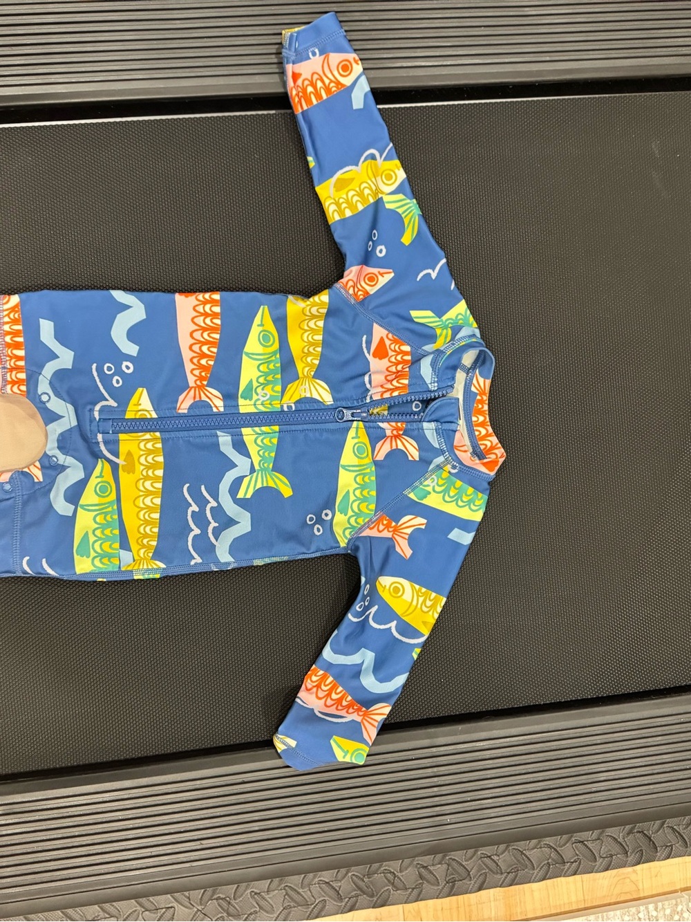 Tea Collection Blue Fish Zip-Up One-Piece Swimsuit